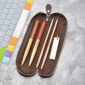 New Handmade T09 Pencil case Creative S-shaped Vintage Cowhide Pen Sleeve Fashionable Crazy Horse Leather - Product Image 3