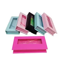 Оптовая продажа, пустой Блестящий Розовый Футляр для ресниц, индивидуальный квадратный картонный косметический пакет для ресниц, упаковочная коробка, бумага