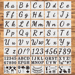 40pcs Réutilisable Lettre Alphabet Nombre Pochoirs pour Peinture <span class=keywords><strong>sur</strong></span> <span class=keywords><strong>Bois</strong></span> - Product Image 5