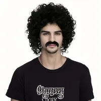Perruque Hippie pour Hommes Adultes, Lunettes de Soleil, Collier de la Paix - Accessoires de Costume d'Halloween en Polyester, Confortables et Faciles à Utiliser, Vente en Gros