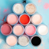Poudre acrylique rose et blanche pour sculpture, poudre de trempage cristalline 10g, marque privée, pour extension d'ongles