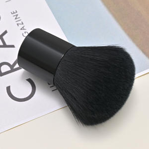 Kuas rias wajah datar Label pribadi kustom profesional pegangan kayu lembut untuk aplikasi perona pipi <span class=keywords><strong>Foundation</strong></span> bubuk longgar - Product Image 5
