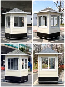 2024 cabina de boletos al aire libre de bajo costo Casa de Guardia caja de centinela <span class=keywords><strong>Shein</strong></span> Metal contenedor de plástico quiosco casa prefabricada para Georgia - Product Image 2
