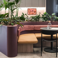 Sièges de stand minimalistes pour salon de thé - Canapé moderne pour café-restaurant avec emplacement pour fleurs