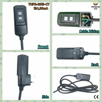 220V-250V 13 ampères IP54 évalué prise britannique de remplacement d'assemblage portable en ligne avec protection contre les surtensions PRCD pour couverture électrique