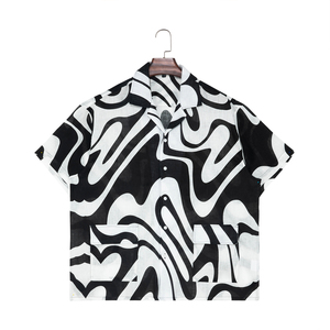 Camicie Casual da <span class=keywords><strong>Uomo</strong></span> Estive con Stampa Floreale, Antirughe, Traspiranti, 100% <span class=keywords><strong>Lino</strong></span>, <span class=keywords><strong>Oversize</strong></span>, Asciugatura Rapida, Maniche Corte, Monopetto - Product Image 1