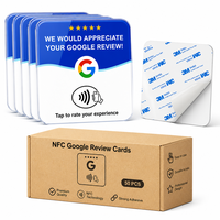 Carte de commentaires Google personnalisée en acrylique OEM avec puce NFC NTAG213 pour restaurant, menu médias sociaux, mini-plaque étanche