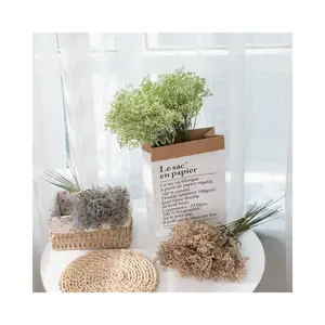 Ungu Babys Breath Bean dekorasi rumah buket bunga kering buatan dekorasi pernikahan warna putih sentuhan asli gypsini