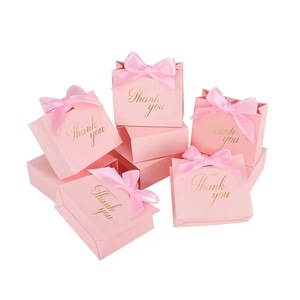 Cajas de Regalo de Papel con Lámina Dorada Blanca al por Mayor, con Lazo de Satén, Mini Cajas de Regalo para Baby Shower, Boda, Dulces - Product Image 3