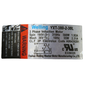 Motor para Lavadora YXT-380-2-30L, Pieza Duradera de Aleación de Aluminio Eléctrica, 5304515226 A06439201 2020806 - Product Image 2