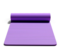 Tapis de yoga NBR de couleur personnalisée, pliable et écologique, imprimé de marque de distributeur de 10mm d'épaisseur, avec sangle, vente en gros