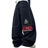 Jeans baggy hip-hop pour hommes, style Y2K, jambes larges, grandes poches, pantalon en denim skater, coupe décontractée, pantalon long, streetwear personnalisé