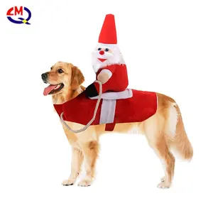 בגדי כלב חמוד קריקטורה בד עבור חג המולד מצחיק חתול מחמד סנטה כובע חג המולד
