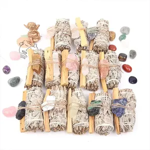 Großhandel Bulk California White Sage und Palo Santo Smudge Stick mit Kristallen für Geschenke