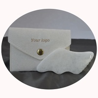 Jade blanc Gua Sha pierre foudre outil facial Jade Guasha conseil grattage outil pour le Yoga du visage