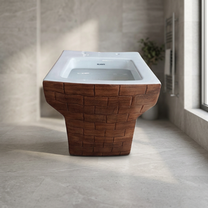 Wooden White Double Color Toilet Commode WC Pedestal, Wall Hung One Piece, Table Top Wash Basin, Complete Sanitary <b>Set</b> - Product Image 2