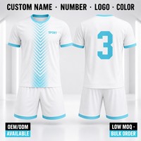 Conjunto de Uniforme de Fútbol Minimalista con Diseño Chevron, Sublimado, Corte Holgado, Ropa Deportiva, Personalizable con Logotipo