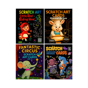 Set de Pintura Rascable de Circo de Fantasía para Niños, Bloc de Papel para Dibujar y Garabatear, Regalo para Niños Pequeños - Product Image 3