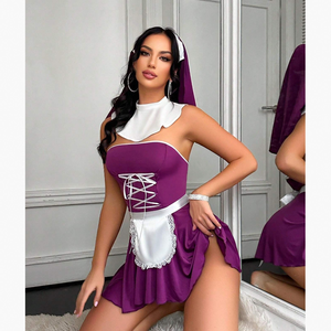 ชุดคอสเพลย์สาวใช้แบบใหม่ ชุดชั้นในลูกไม้พร้อมชุดซีทรูสุดเซ็กซี่สำหรับงานปาร์ตี้ มาพร้อมบราดันทรงเย้ายวน ชุดชั้นในผู้หญิงสุดเซ็กซี่ - Product Image 1