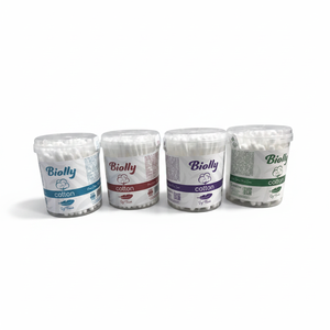 Biolly 100 Hisopos de Algodón - 100% Algodón Puro con Doble Punta y Tallos Flexibles - Product Image 2
