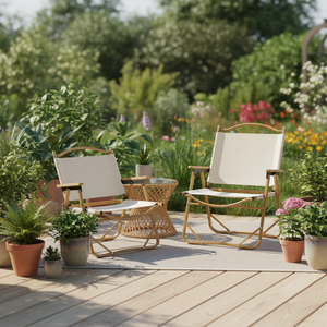 Silla Plegable Portátil Ligera de Hierro, Oxford Resistente y Ecológico, con Acabado de Grano de Madera, para Jardín, Picnic, Camping, Parque, Escuela, Gimnasio - Product Image 1