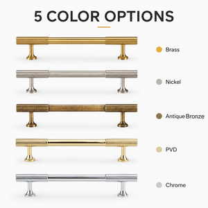 Koppalive Brushed <strong>Brass</strong> Gold Linear Fluted Straight Stripe Kitchen Cabinet Handles <strong>Antique</strong> Drawer <strong>Knobs</strong> Solid <strong>Brass</strong> Pulls - Product Image 3