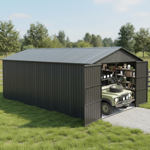 Abri <span class=keywords><strong>de</strong></span> jardin moderne 12x19FT en acier robuste thermolaqué, étanche, avec portes à double charnière verrouillables, abri <span class=keywords><strong>de</strong></span> voiture extra large - Product Image 2