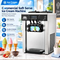 Machine à glace molle commerciale 3 saveurs 3 becs verseurs, machine à yaourt glacé pour restaurant et café