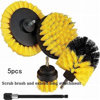 Ensemble de brosses de nettoyage pour perceuse électrique, brosse à récurer avec extension de fixation, Kit de brosses à récurer