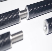 Tube en fibre de carbone tissée brillante 3K avec connecteurs en aluminium filetés CNC pour rallonge de queue de billard et de snooker