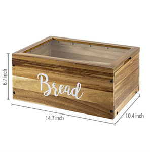 OWNSWING Hot Selling <strong>Wooden</strong> <strong>Bread</strong> Box Bamboo Kitchen <strong>Bread</strong> Storage <strong>Bin</strong> - Product Image 6