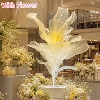 Ornamen Bunga Organza Ukuran Besar, Bunga Sutra Transparan Besar untuk Dekorasi Acara Komersial Luar Ruangan dan Dalam Ruangan