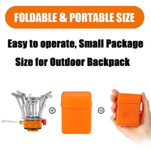 Support de réchaud de camping, trépied et tasse en acier inoxydable, support de réservoir, kit fourchette-cuillère pour le camping, la randonnée et les pique-niques en plein air - Product Image 4