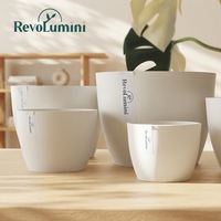 Pots de plantes parfaits pour les hôtels, en matériau PP léger, avec trou de drainage, pots décoratifs écologiques, pots à fleurs ronds
