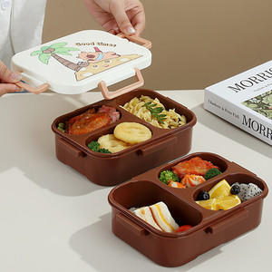 UV Independent a scellé la boîte à lunch en plastique Kapi Family à 3 grilles avec cuillère à soupe pliante en PP 850ml - Product Image 4
