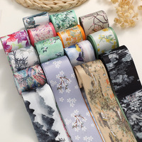 Ruban en nylon imprimé en gros, accessoires textiles, chaussures, fleurs, chapeau, fleur de tête, sangle en tissu