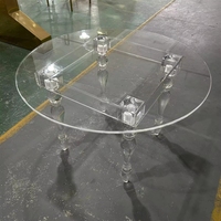 4ft Transparente Acryl-Kuchen-Hochzeits-Esstische Möbel Rund 4