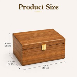 Caja de Madera de Acacia Personalizada, Caja de Recuerdos con Tapas con Bisagras, Bandeja Ajustable, Caja de Almacenamiento de Joyas de Madera - Product Image 6