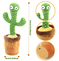 Jouets en peluche personnalisés fabriqués en Chine, style 2021, cactus chantant et dansant