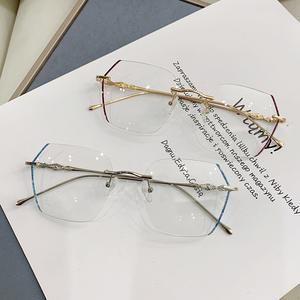 8275カスタムリムレスメタルフレームアンチブルーライト眼鏡眼鏡女性ファッションフレームレス光学眼鏡 - Product Image 4