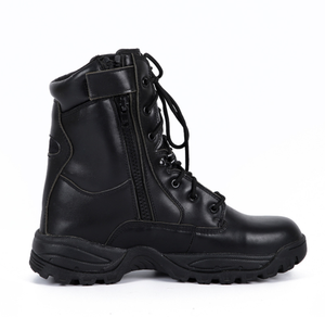 DFJ0117 Bottes de jungle en cuir de vache véritable noir à manches longues - Product Image 6