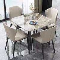 Ensemble de table à manger en dalles de roche nordiques pour restaurant, hôtel, table à manger carrée et chaises