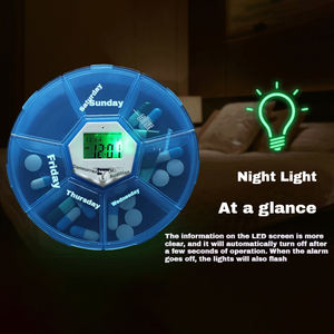 2025 settimanale Dispenser di pillole contenitore di plastica porta medicina 7 giorni elettronica digitale scatola di pillole con Timer di allarme - Product Image 5