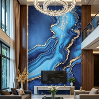 Panneaux décoratifs en marbre ultra-fins translucides de luxe avec support lumineux en acrylique pour entrée et mur TV