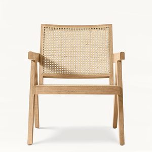 Chaise d'intérieur moderne en rotin <span class=keywords><strong>de</strong></span> <span class=keywords><strong>salon</strong></span> en chêne massif fabriqué à la main - Product Image 4