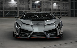 Kit carrosserie pour <span class=keywords><strong>Lamborghini</strong></span> <span class=keywords><strong>Aventador</strong></span> LP700, mise à niveau style Veneno, pare-chocs avant, capot et diffuseur arrière en fibre de carbone semi-complète. - Product Image 3