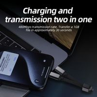 Cable Mini Tipo C Todo en Uno SDL OEM de 8 cm, Carga Rápida y Transferencia de Datos, Construcción de Aleación de Aluminio, Compacto y Sin Enredos para Teléfono Móvil y Viajes