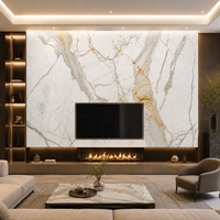 Dalle de marbre de luxe Calacatta Gold d'Italie pour revêtement mural intérieur, îlot de cuisine, comptoir, carrelage de sol et dessus de meuble-lavabo
