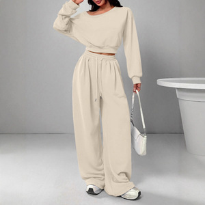 Conjunto de Sudadera con Capucha de Algodón 100% al por Mayor, Estilo Urbano, de Alta Calidad, Holgado, Grueso y Transpirable, Chándal de Mujer Tallas Grandes - Product Image 6