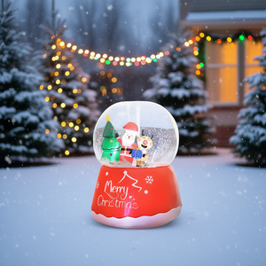 Inflatable <b>Christmas</b> <b>Snow</b> <b>Globe</b> With Santa Reindeer Tree Outdoor Holiday Yard Decoration PVC Material - Product Image 2